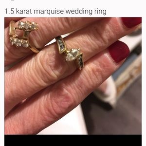 1.5 karat marquise wedding band